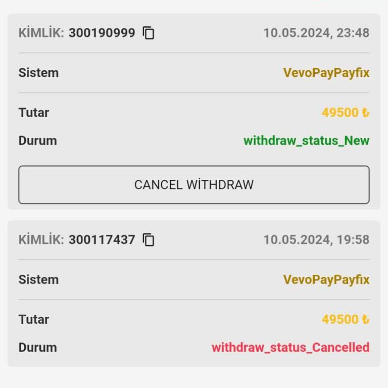 Betmetre Ödeme Paneli Güncelleme Bahanesiyle Yapılmayan Ödeme