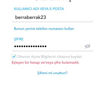 Snapchat Hesabıma Giremiyorum Şifreler Hata Veriyor