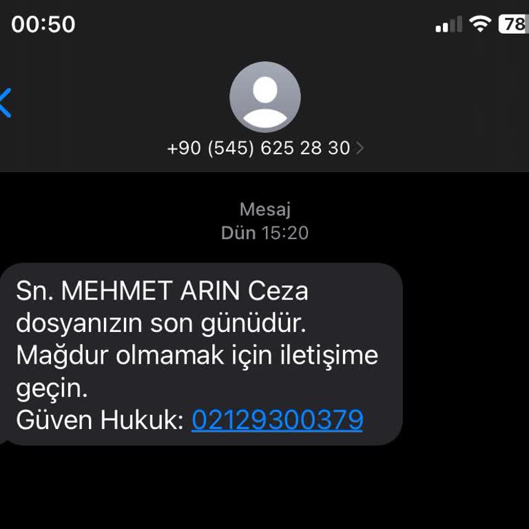 Güven Hukuk (Sms) Güven Hukuk Bürosundan Gelen Mesaj