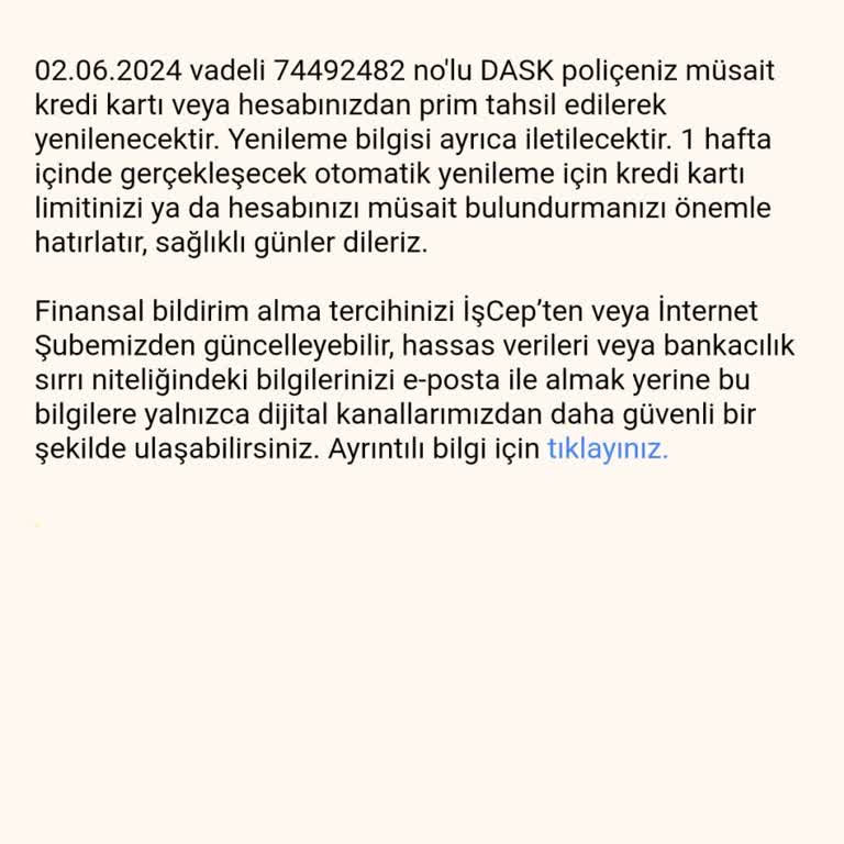 İş Bankası Zorla DASK Poliçesi Yenileme