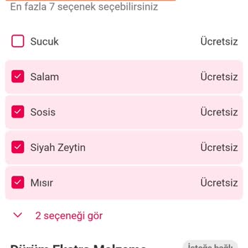 PizzaLazza Çıkardığım Malzemeleri Ekleyip Gönderdi
