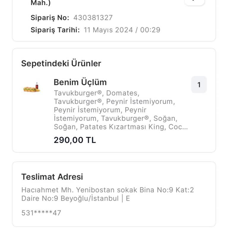 Migros Yemek Yemeğimi Başka Bir Adrese Teslim Etti