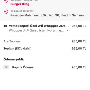 Burger King Fazla Ödeme Çekme