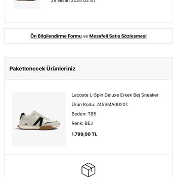 Occasion İnternet Sitesindeki Sipariş İşleminin İptali Ve Fiyat Değişikliği