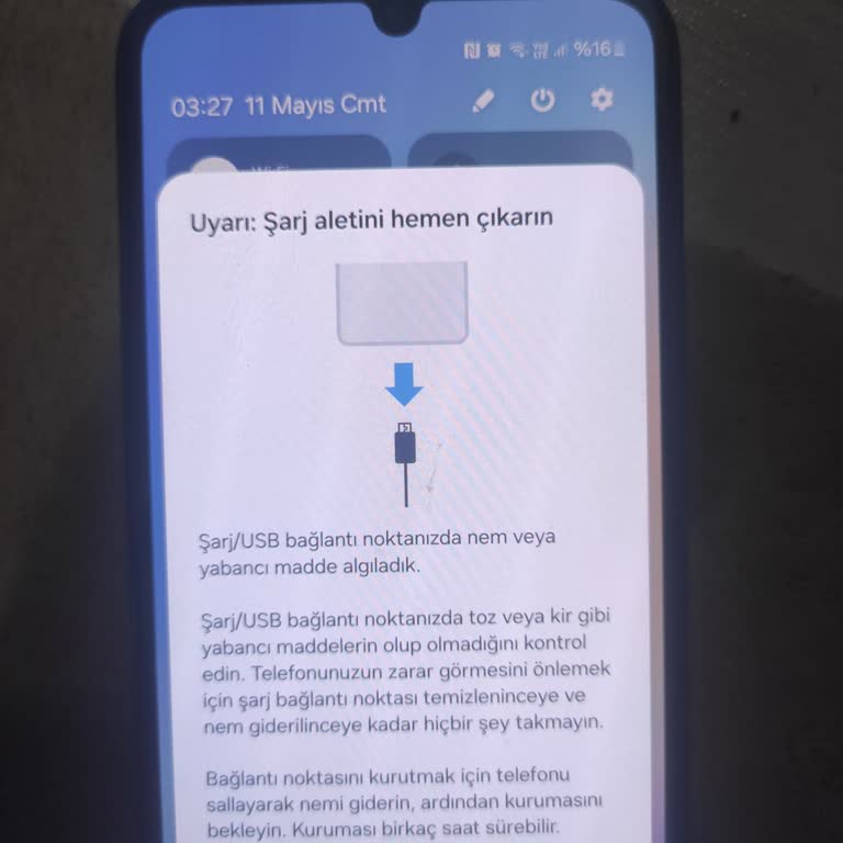 Samsung A54 5 GB Cihazında Nem Algılandı Uyarısı