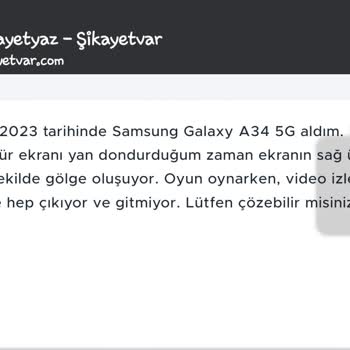 Samsung Galaxy A34 5G Ekranda Karartı