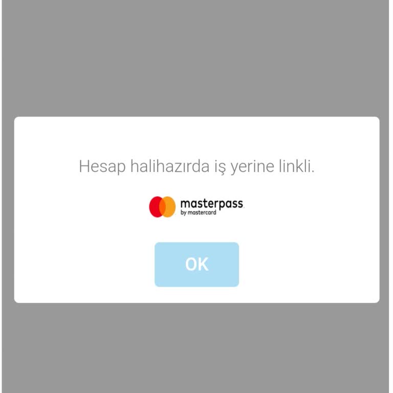 EGO Genel Müdürlüğü Masterpass Hesap Halihazırda İş Yerine Link Hatası