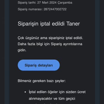 Walmart İptal Edilen Siparişin Geri Ödemesi Yapılmadı