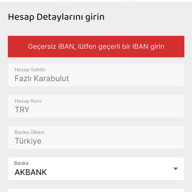 Youwin Para Çekme IBAN Yanlış Uyarısı Alıyorum Daha Önce Çekim Yapabildim