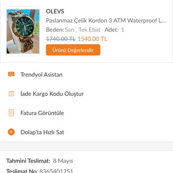 Aras Kargo Kıyafet Poşetim Yırtık Ve Saatim Yok