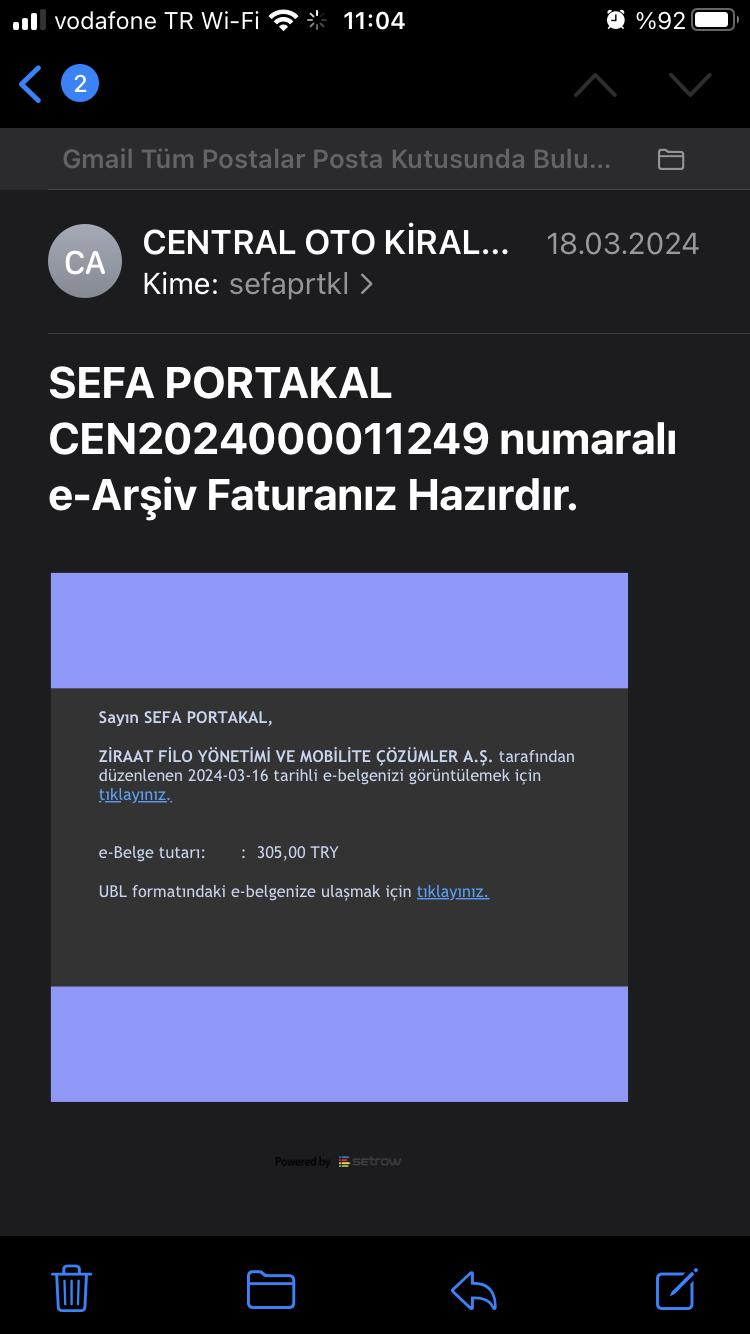 Central Rent A Car Sebepsiz Yere Kredi Kartından Para Kesmesi Şikayetvar