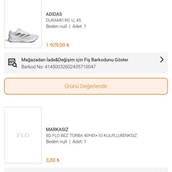 FLO Ayakkabı FLO'dan Alınan Adidas Ayakkabı