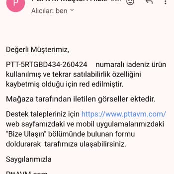 PttAVM Ürün İade Red
