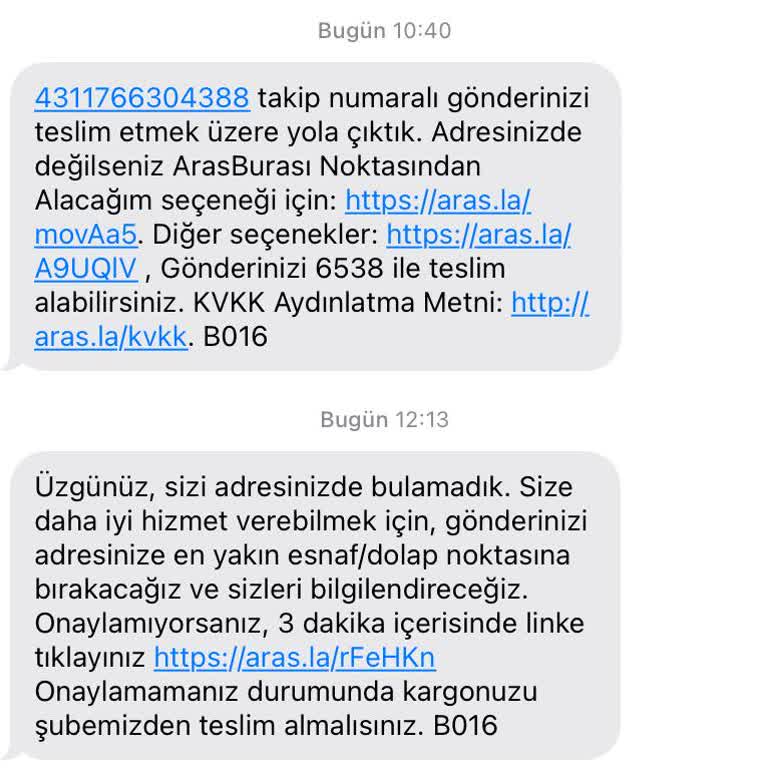 Aras Kargo Ürünümü Her Zamanki Gibi Teslim Etmedi