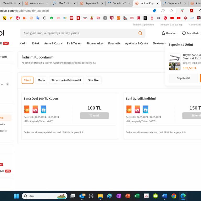 Trendyol'da Tanımlanan "sana Özel" Kuponlarının Geçersiz