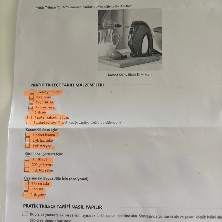 Karaca Züccaciye Karaca'dan Muhteşem Trileçe Tarif