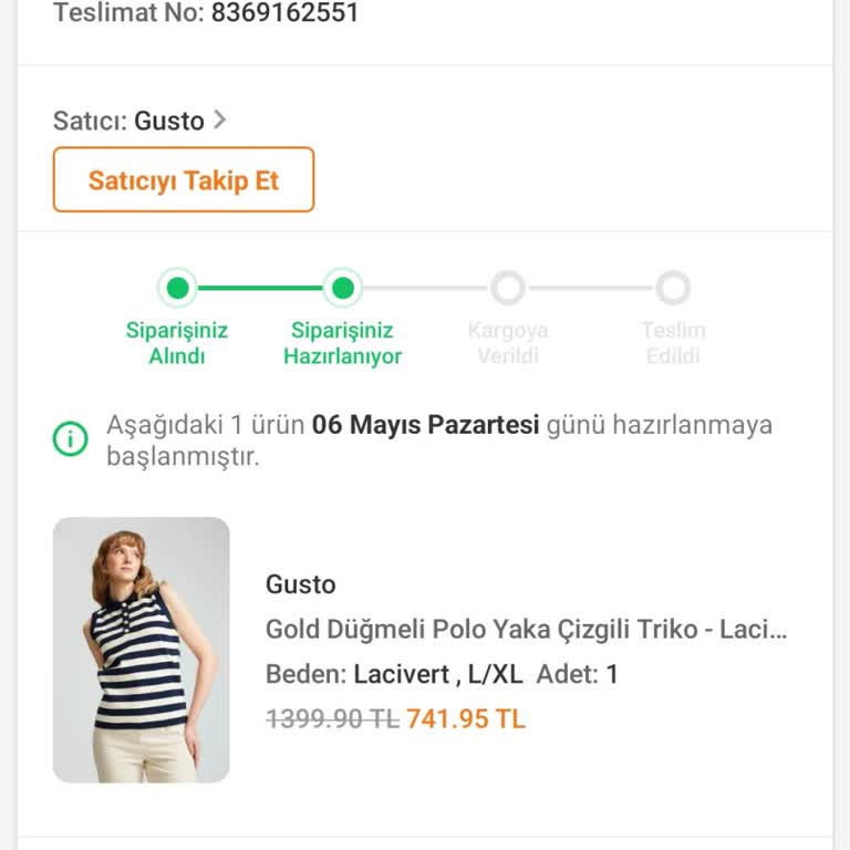 Gusto Giyim Gusto-Trendyol Sipariş Gecikmesi