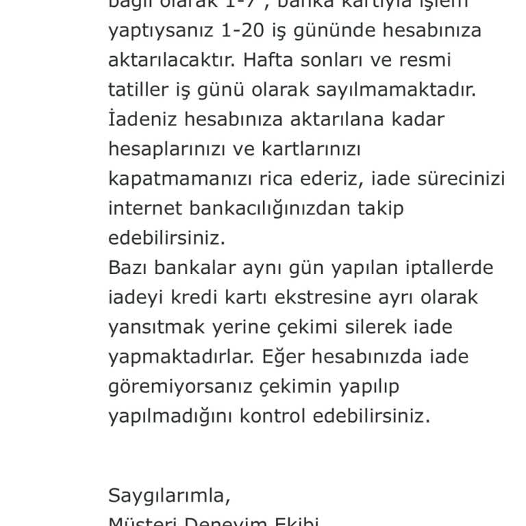 Obilet Ücretimin İadesini İstiyorum