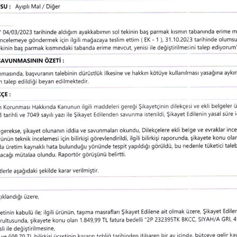 In Street Mağazasının Haksız Dayatması