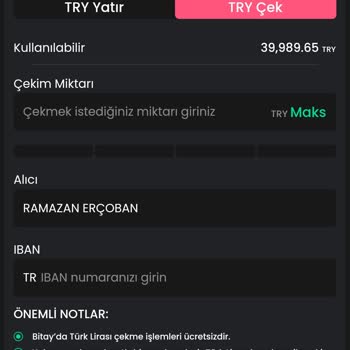 Bitay Tl Olarak Paramın Hesaba Yatırılmaması