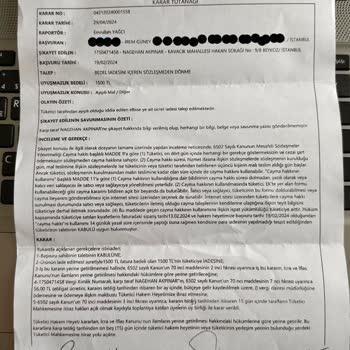 Şehri Moda Butik Yasal Hakları Çiğnedi, İade Almadı