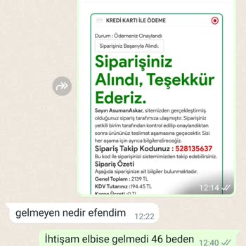 Tesettür Zen Onaylanan Kargoya Verilen Siparişimi Göndermedi