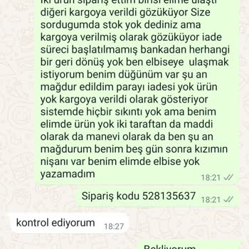 Tesettür Zen Onaylanan Kargoya Verilen Siparişimi Göndermedi