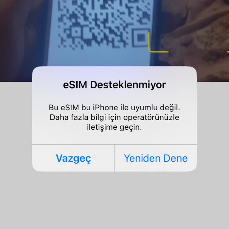 Turkcell E Sim Bu Operatör İle Uyumlu Değildir Hatası