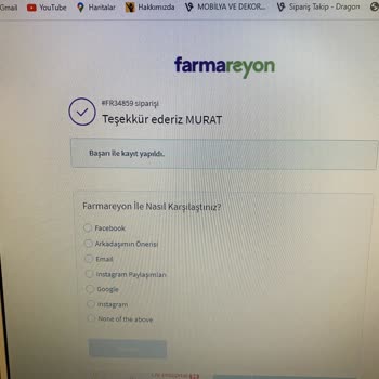 Farmareyon Web Sitesinden Sipariş Verdim Akıbetini Öğrenemiyorum