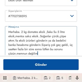 Şok Marketler Eksik Ürünler Ve Başka Bozuk Ürünler Var Ve Siparişi Geç Teslim Geldi