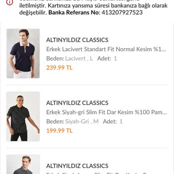 Altınyıldız Classıc Ve Trendyol Sipariş İptali Mağduriyeti