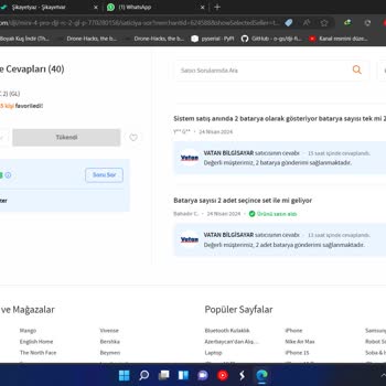 Trendyol Vatan Bilgisayar'ın 2 Bataryalı Mini Pro4 Tek Batarya İle Gönderilmesi