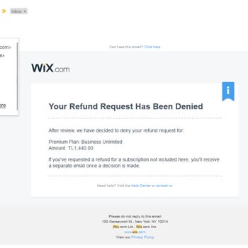 Wix.com Poor Customer Service And Refund Policy