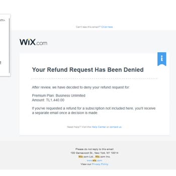 Wix.com Poor Customer Service And Refund Policy