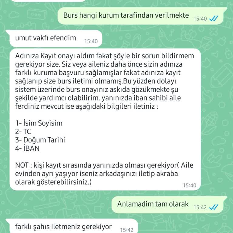 Umut Vakfı Burs Vaadi