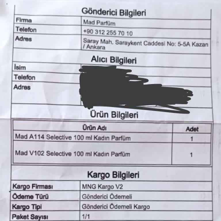 Mad Parfüm Gecikmeli Ve Yanlış Ürün Gönderimi