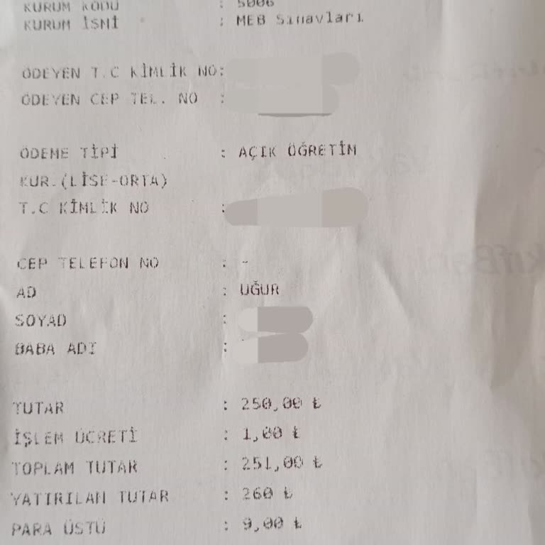 Milli Eğitim Bakanlığı (MEB) Aöl Sınav Ücreti