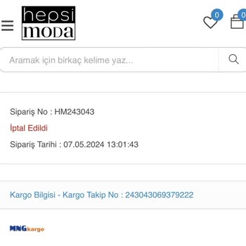 Hepsi Moda Siparişim İptal Edildi, Bilgi Verilmedi!