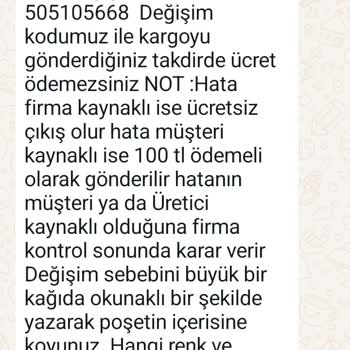 Bulem Butik Sosyal Medya Üzerinden Satış Yapan Butikten Ürün Değişimi Ve Gönderim Sorunu