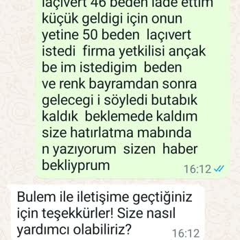 Bulem Butik Sosyal Medya Üzerinden Satış Yapan Butikten Ürün Değişimi Ve Gönderim Sorunu