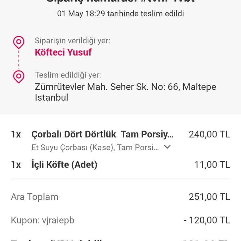 Yemek Sepeti Eksik Gelen Ürünlerin İadesini Yapmıyor
