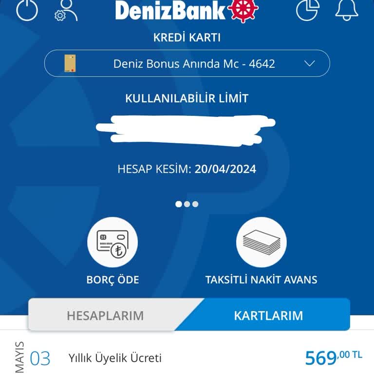 Denizbank Yıllık Üyelik Ücreti