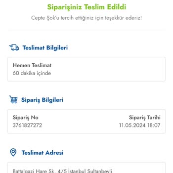 Şok Marketler Teslim Edilmeyen Sipariş