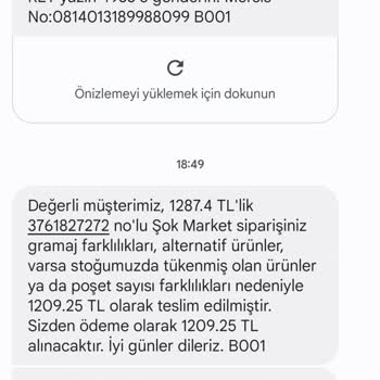 Şok Marketler Teslim Edilmeyen Sipariş