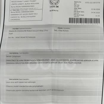 Xiaomi Yetkili Servis (Evofone) Mi Robot Vacuum-mop 2 Pro Çarpışma Sensör Hatası