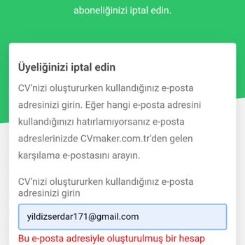 Cvmaker.com Üyeliğimi İptal Etmeyip Paramı Alıyor