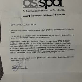 Joma Türkiye Joma Markasının Ayıbı Garanti Bile Sahip Çıkmadı