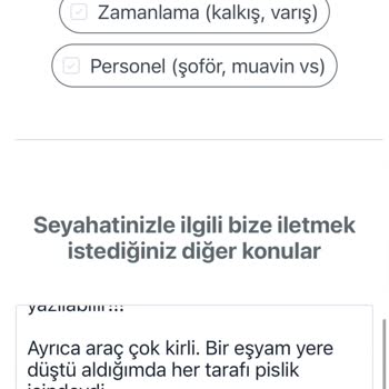 Obilet'ten Aldığım Seyahat Bilgileri Hatalı