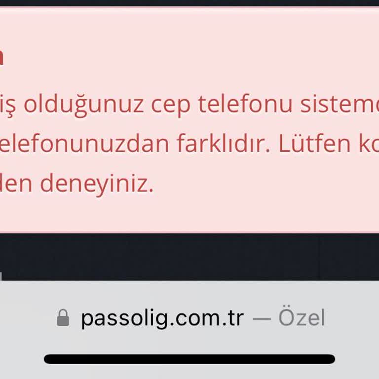 Passolig Telefon Numarası Hatası