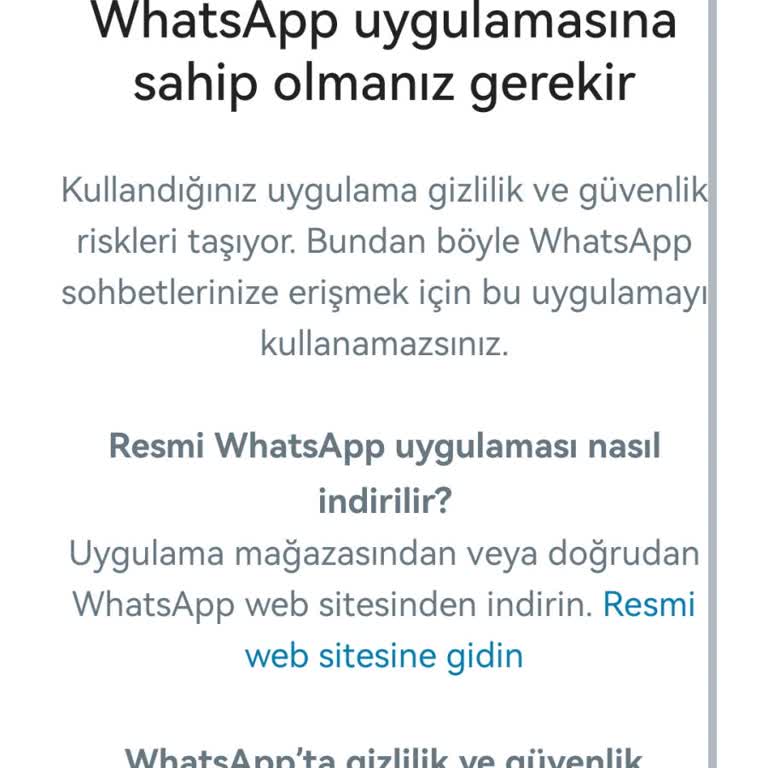 Huawei WhatsApp Resmi Uygulama Uyarısı Sorunu